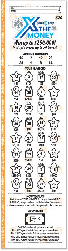 print n play x the money  20x ticket