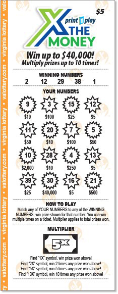 print n play x the money 5x ticket