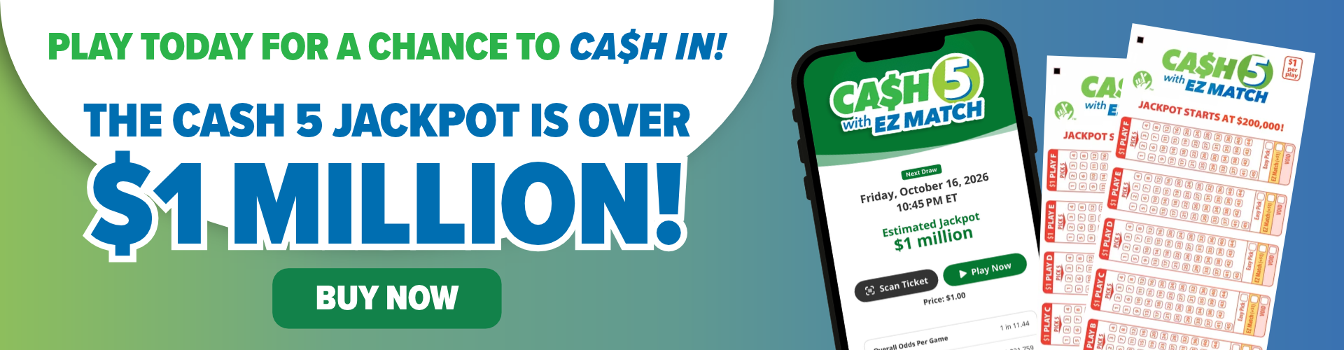 cash 5 jackpot alert