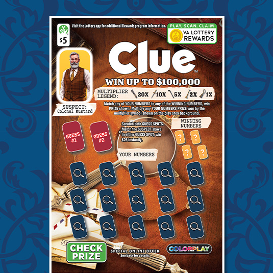 CLUE Games Virginia Lottery CLUE Games Virginia Lottery
