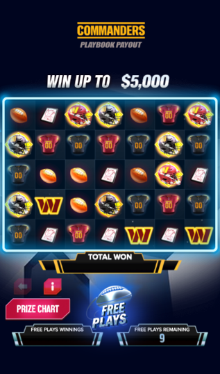 Commanders Bonus screen
