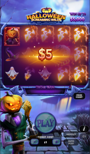 Halloween Screaming Wilds Win screen