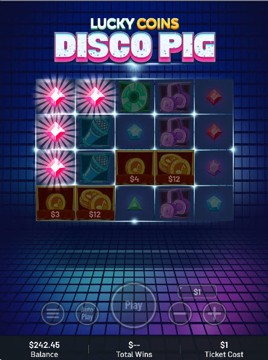 Lucky Coins Disco Pig win screen