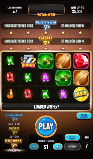Metallic Fortune 7s Preplay screen