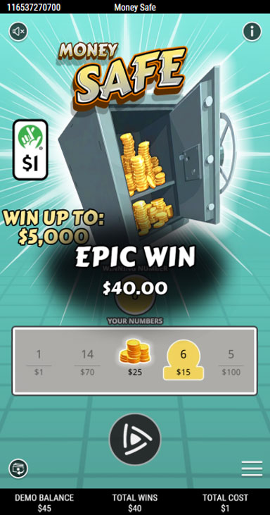 Money Safe Win screen