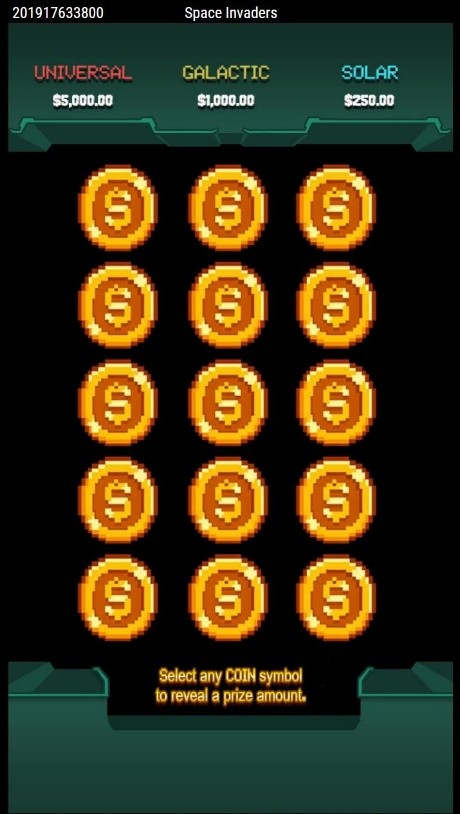 Space Invaders Bonus Game screen