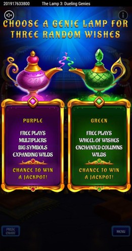 The Lamp 3 Bonus screen
