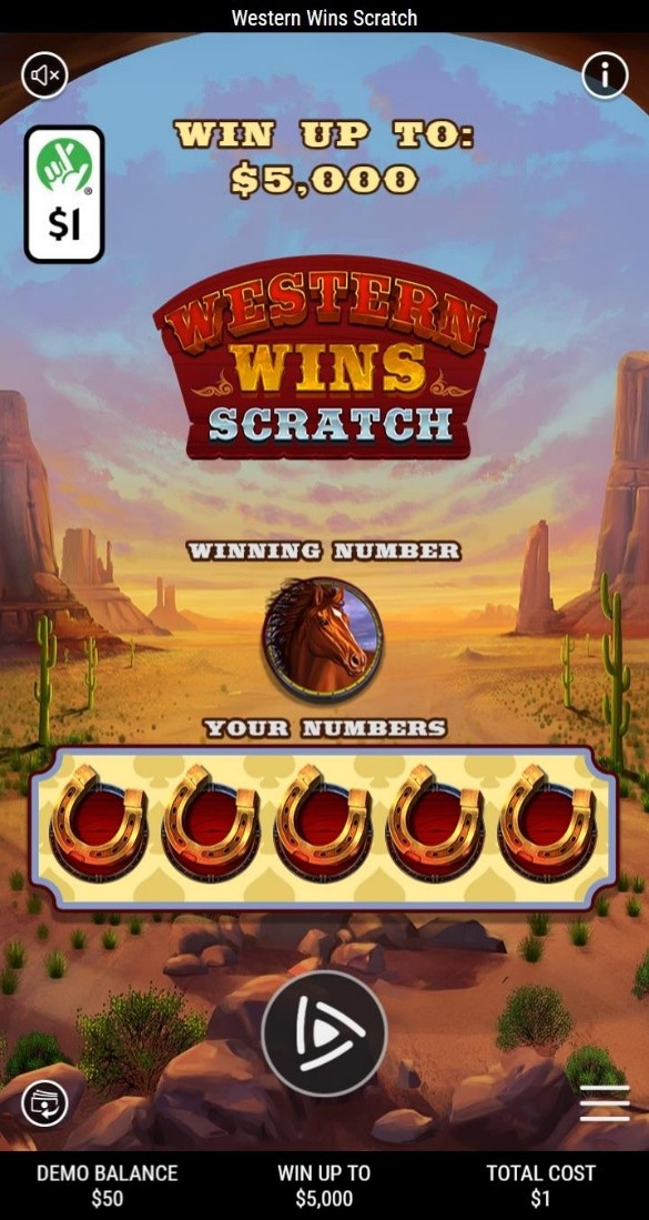 Western Wins Scratch Preplay screen