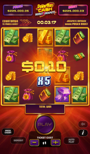 PowerMax Cash Win screen