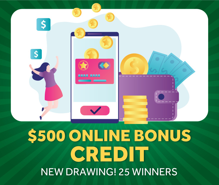 $500 online bonus credit