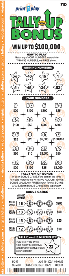 tally em up bonus ticket example