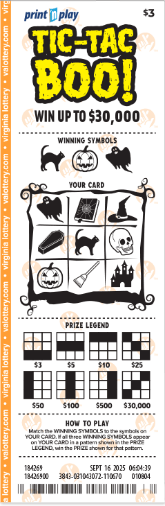 tic tac boo ticket example