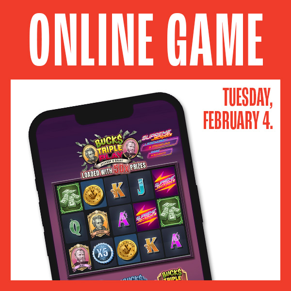 feb 4 bucks triple play online game