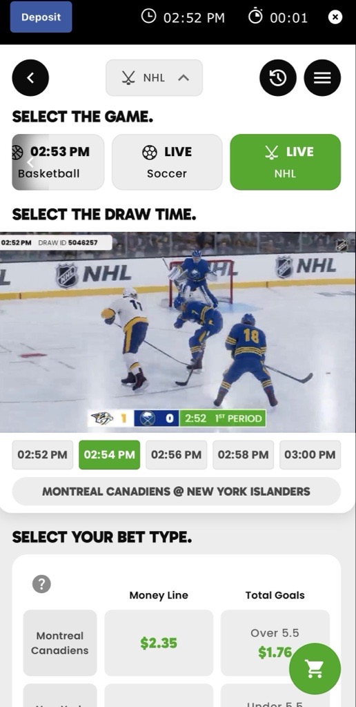 hockey play screen