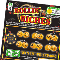 ROLLIN RICHES scratch-off ticket