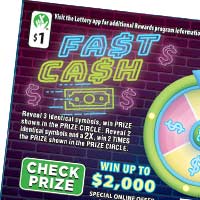 FAST CASH scratch-off ticket