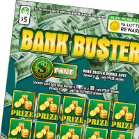 BANK BUSTER scratch-off ticket