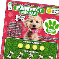 PAWFECT PAYDAY scratch-off ticket
