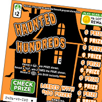 HAUNTED HUNDREDS scratch-off ticket