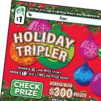 HOLIDAY TRIPLER Virginia scratch-off ticket