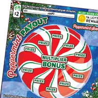 PEPPERMINT PAYOUT Virginia scratch-off ticket