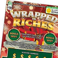 WRAPPED IN RICHES Virginia scratch-off ticket