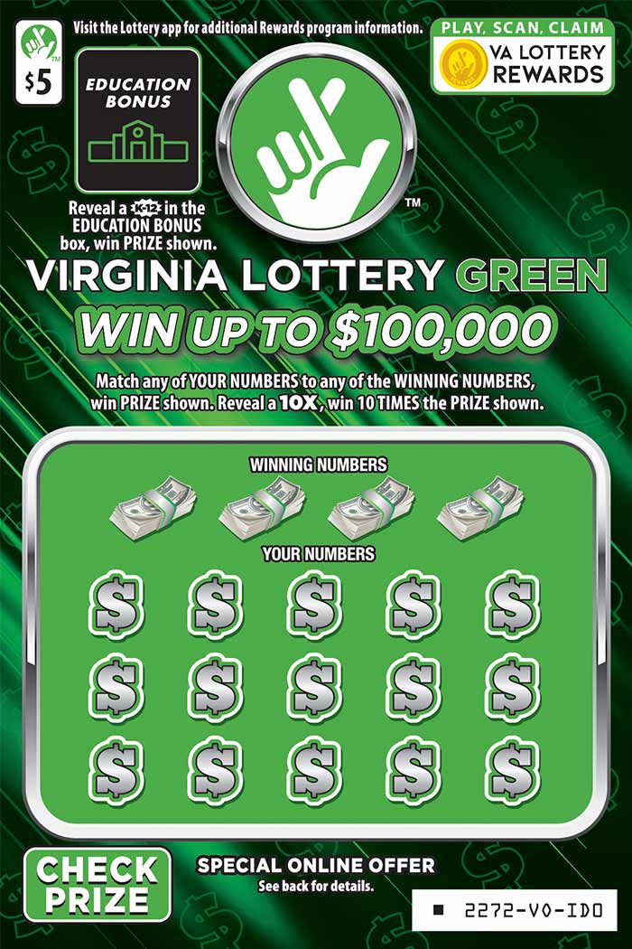 Virginia Lottery Green #2272