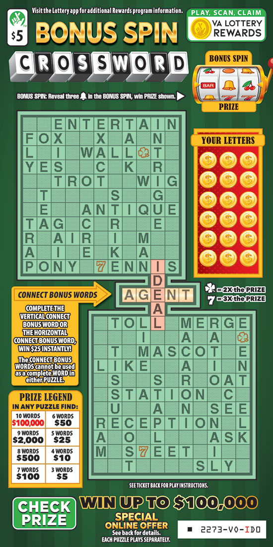 BONUS SPIN CROSSWORD #2273
