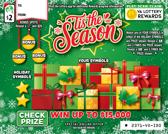 Tis The Season Coming Soon! scratcher game from Virginia Lottery