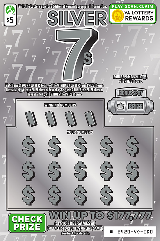 Silver 7s Coming Soon! scratcher game from Virginia Lottery
